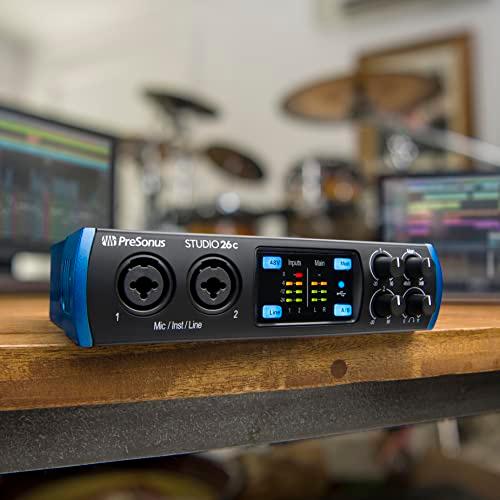 PreSonus Studio 26c 2x4, 192 kHz, USB Audio Interface with Studio One Artist and Ableton Live Lite DAW Recording Software