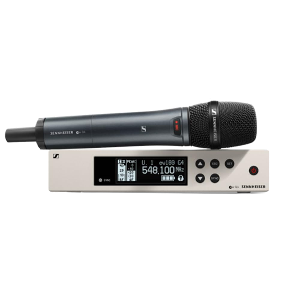 Sennheiser EW 100 G4-945-S-G Wireless Microphone System Bundle with 10ft Pig Hog XLR Cable, 4 Blucoil AA Batteries & Polishing Cloth – Reliable Performance, Up to 100m Range