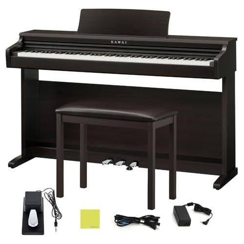 Kawai KDP120 Digital Piano in a Premium Rosewood Finish Bundle with Kawai F-10H Damper Pedal and Liquid Audio Polishing Cloth