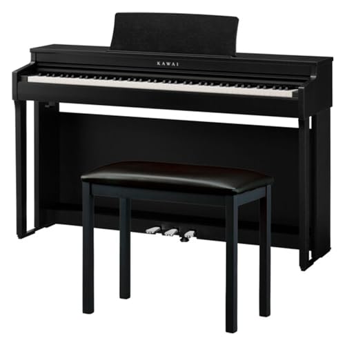 Kawai CN201 Digital Piano, Satin Black Bundle with Kawai F-10H Damper Pedal and Liquid Audio Polishing Cloth - 88-Key Digital Piano