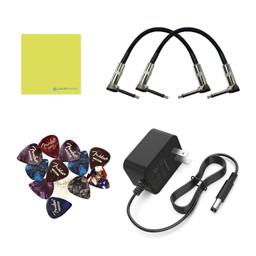 Tech 21 SansAmp XB Driver Bass Preamp Bundle with 2 Right Angle Patch Cables, 12 Guitar Picks, 9V Power Adapter & Polishing Cloth – Versatile Tone Shaping, Analog Amp Emulation, DI Output