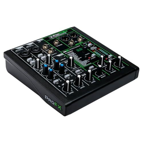 Mackie ProFX6v3 6-Channel Analog Mixer with USB Bundle w/ 2-Pack Pig Hog PHM10 8mm Mic Cable and Liquid Audio Polishing Cloth