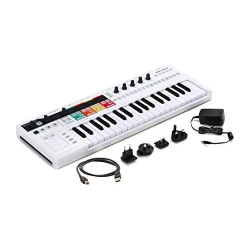 Arturia KeyStep Pro 37-Key Keyboard Controller & Sequencer Bundle w/Samson Headphones, Power Adapter & Liquid Audio Polishing Cloth (4 Items)