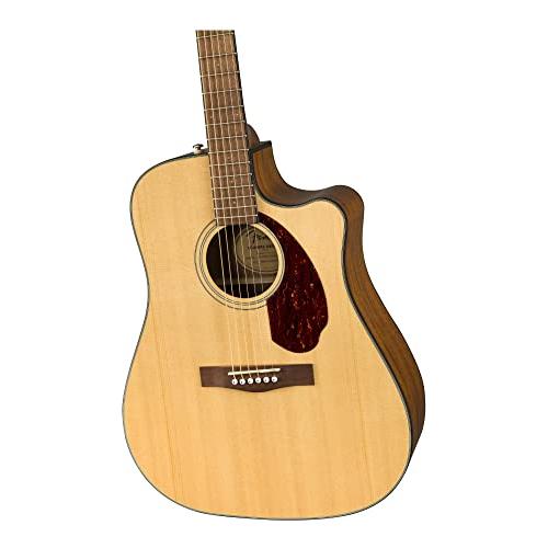 Fender CD-140SCE All-Mahogany Dreadnought Cutaway Acoustic Electric Guitar, with 2-Year Warranty, Fishman Pickup and Preamp System, Natural, with Case