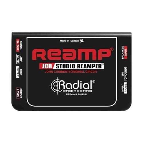 Radial Engineering Reamp JCR Studio Reamper Circuit Bundle w/ 2-Pack Pig Hog "Black Woven" Instrument Cable and Liquid Audio Polishing Cloth