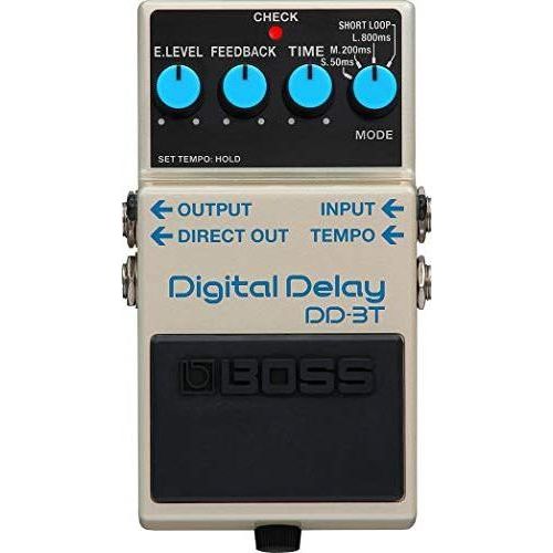 Boss DD-3T Iconic Digital Delay Pedal Bundle w/2x Strukture S6P48 Woven Right Angle Patch Cables, 12x Guitar Picks and Liquid Audio Polishing Cloth