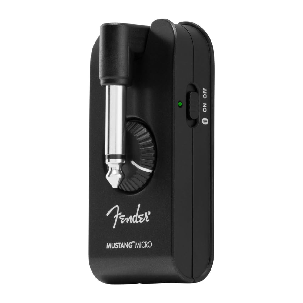 Liquid Audio Fender Mustang® Micro Headphone Amplifier, Black - 2311300000 Bundle w/ 12-Pack Guitar Pick Polishing Cloth