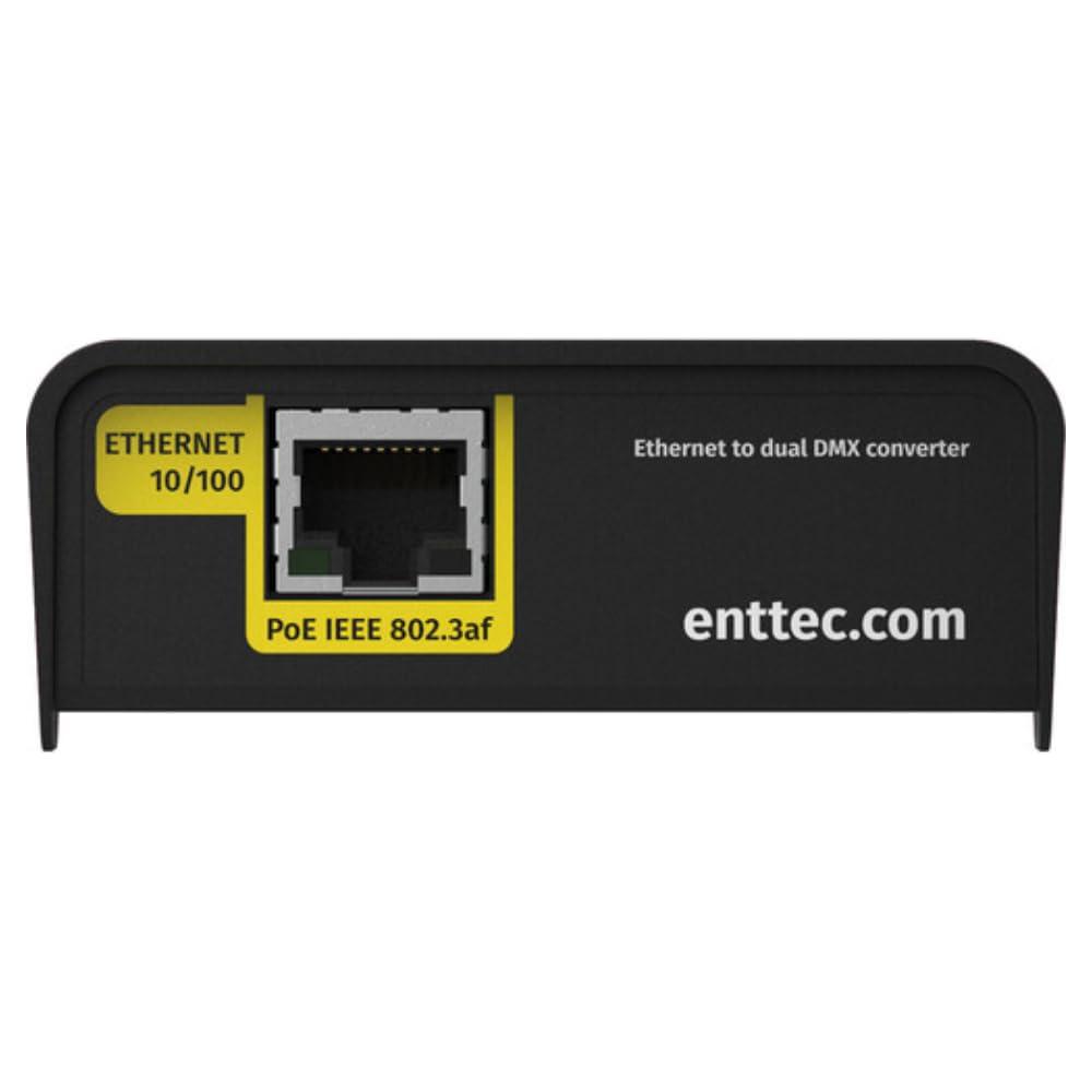 Enttec 71030 DIN Ethergate POE Dual Universe Ethernet to Dual DMX RDM Converter Bundle w/DMX 3-Pin Lighting Cable and Liquid Audio Polishing Cloth