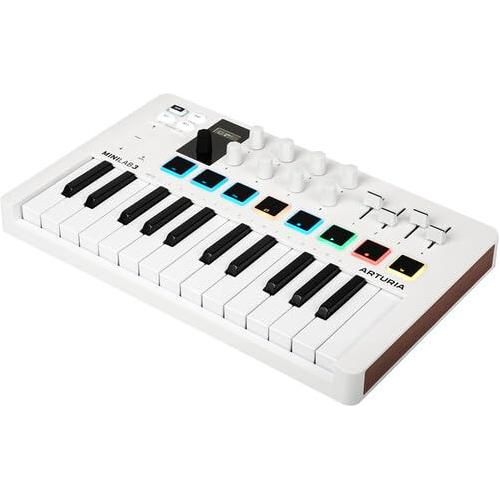 Arturia MiniLab 3 Mini Hybrid Keyboard Controller Bundle w/ESI Audio Interface, ESI MoCo Controller, Pro USB Cable & Liquid Audio Polishing Cloth