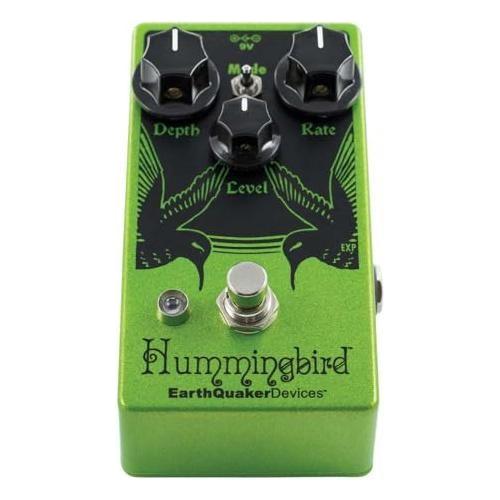 EarthQuaker Devices Hummingbird V4 Repeat Percussions Tremolo Pedal Bundle w/2x Strukture S6P48 Woven Right Angle Patch Cables, 12x Guitar Picks and Liquid Audio Polishing Cloth