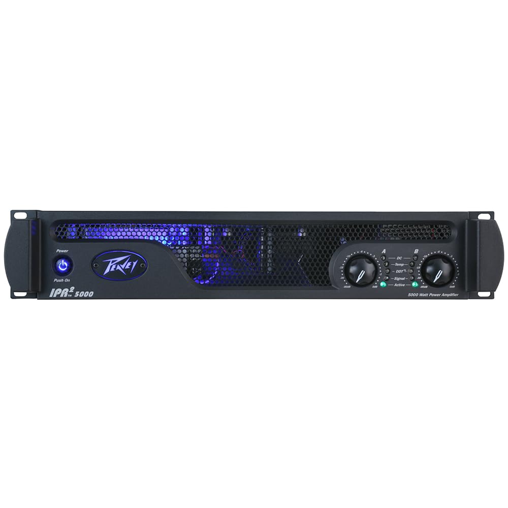 Peavey IPR2 5000 Power Amplifier Bundle with 2x 20ft Pig Hog Black Woven Instrument Cables and Polishing Cloth – 2-Channel Lightweight Professional Audio Amp