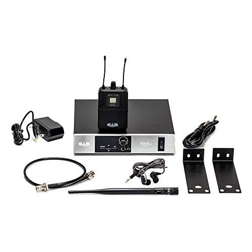 CAD Audio GXLIEM Frequency Agile Wireless In Ear Monitor System includes MEB1 Earbuds, Rack Mount Ears and Antenna Relocation Kit, Silver