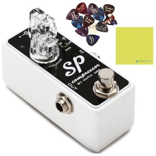 Xotic SP Compressor Guitar Effects Pedal +15dB of Boost Bundle w/ 12x Fender Picks and Liquid Audio Polishing Cloth