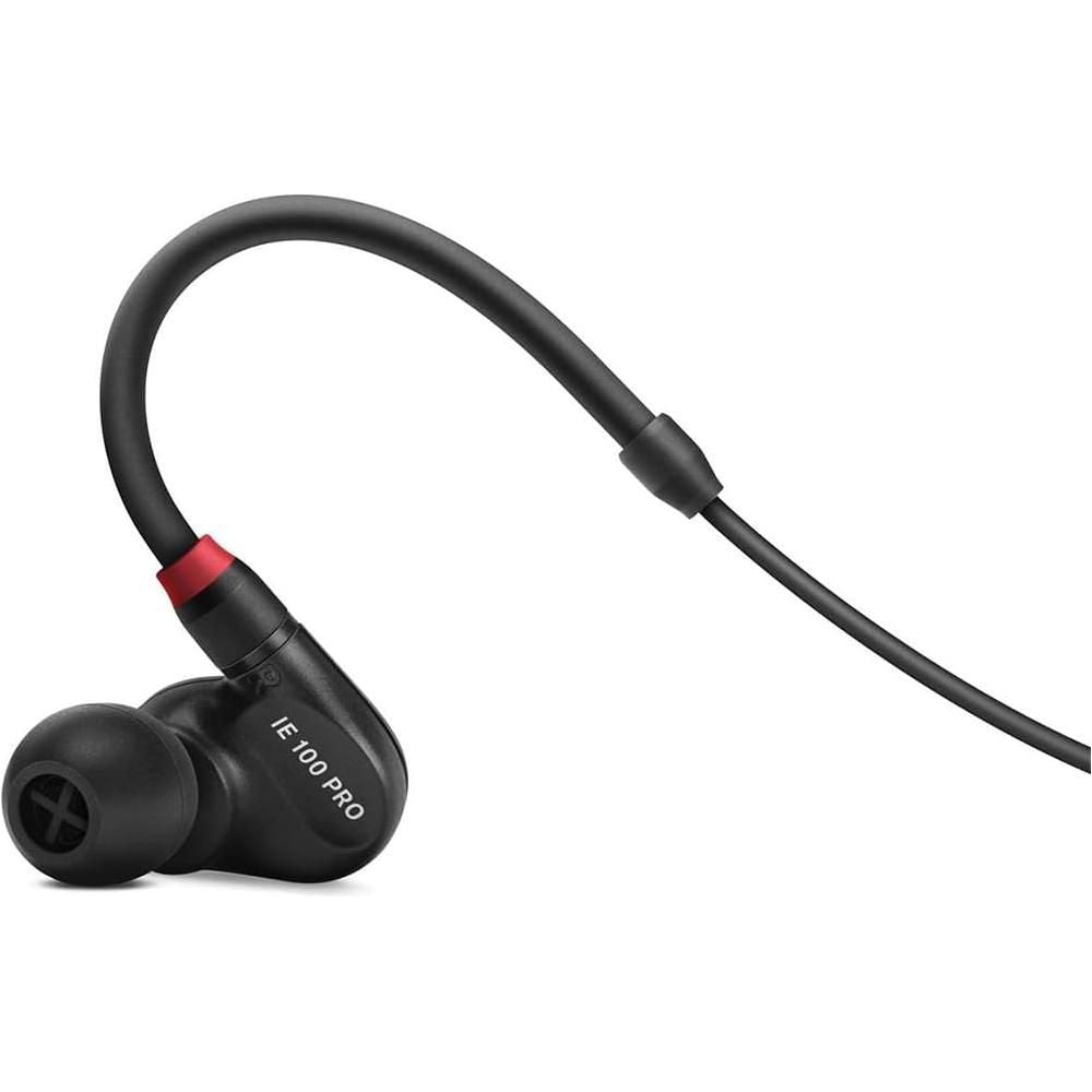 Liquid Audio Sennheiser IE 100 PRO in-ear Monitor, Black Bundle w/Sennheiser IE PRO BT Connector Polishing Cloth