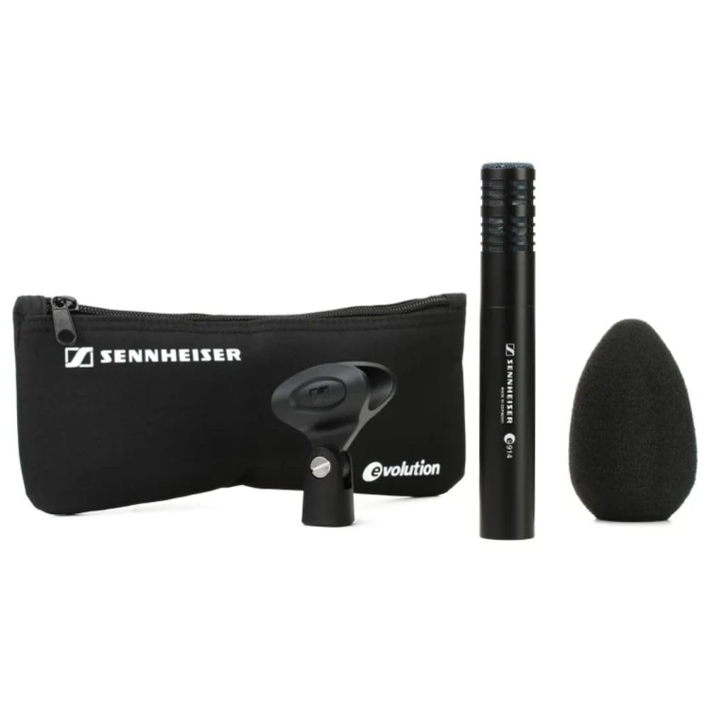 Liquid Audio - Sennheiser E 914 Small-diaphragm Condenser Microphone Bundle w/Pig Hog PHM10 8mm Mic Cable Polishing Cloth