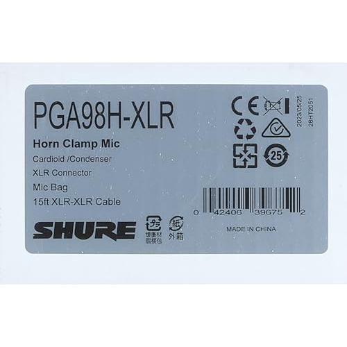 Shure PGA98H-XLR Cardioid Condenser Gooseneck Instrument Microphone with 15' XLR-XLR Cable