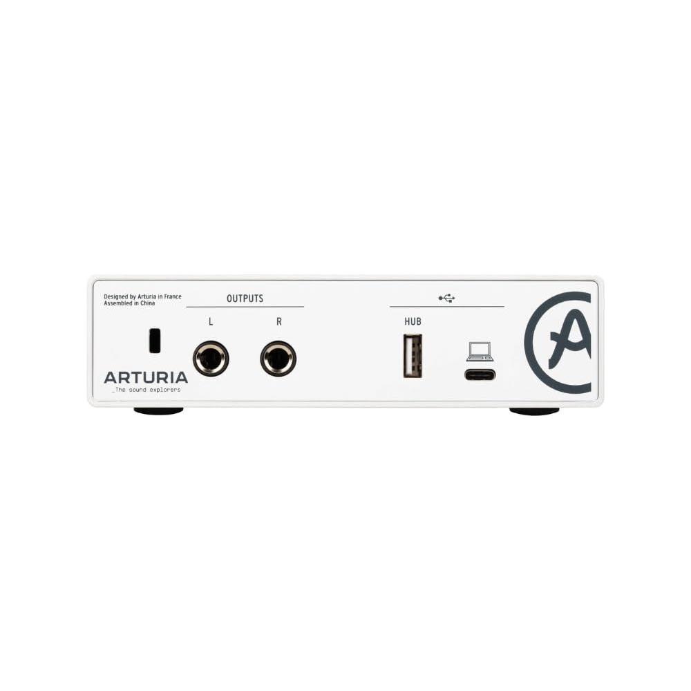 Arturia MiniFuse 1 Portable USB-C Audio Interface, White w/Pig Hog PHM10 8mm XLR Microphone Cable and Liquid Audio Polishing Cloth