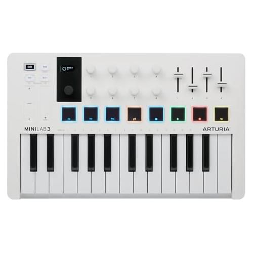 Arturia - MiniLab 3 Alpine - Universal MIDI Controller for Music Production, with All-in-One Software Package - 25 Keys, 8 Multi-Color Pads