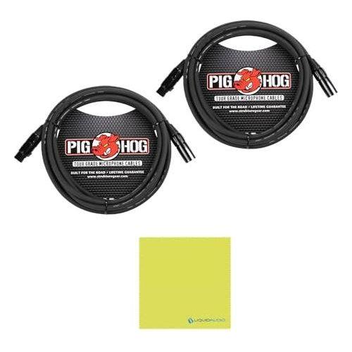 Radial Engineering Exo-Pod Broadcast Splitter Bundle w/2-Pack Pig Hog PHM10 8mm XLR Microphone Cable and Liquid Audio Polishing Cloth