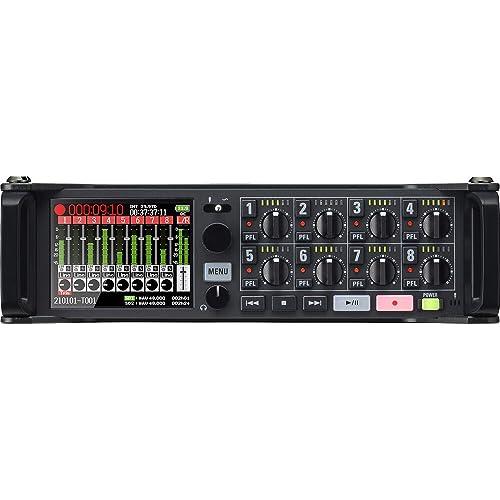 Zoom F8n Pro Professional Field Recorder/Mixer, Audio for Video, 32-bit/192 kHz Recording, 10 Channel Recorder, 8 XLR/TRS Inputs, Timecode, Ambisonics Mode, Battery Powered, Dual SD Card Slots