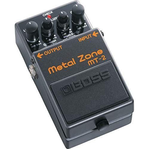 Boss MT-2 Metal Zone Distortion Pedal Bundle w/2x Strukture S6P48 Woven Right Angle Patch Cables, 12x Guitar Picks and Liquid Audio Polishing Cloth