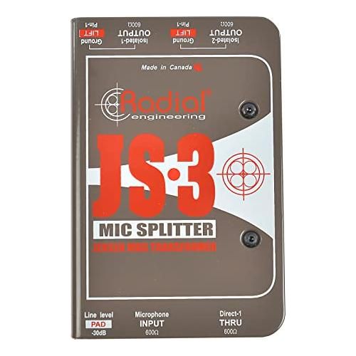 Radial JS3 Passive Microphone Splitter Direct Box