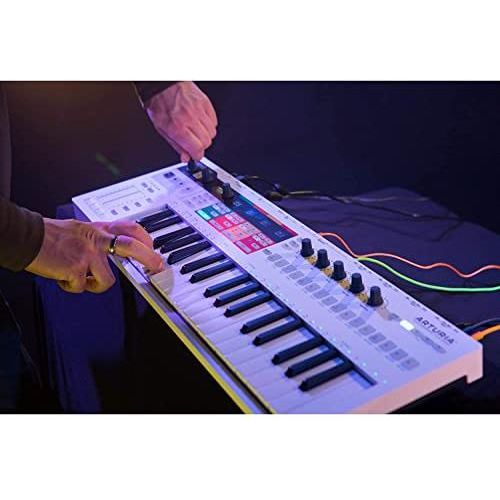 Arturia KeyStep Pro 37-Key Controller & Sequencer USB/MIDI/CV Keyboard Controller Bundle w Studio Headphones & Pig Hog MIDI Cable