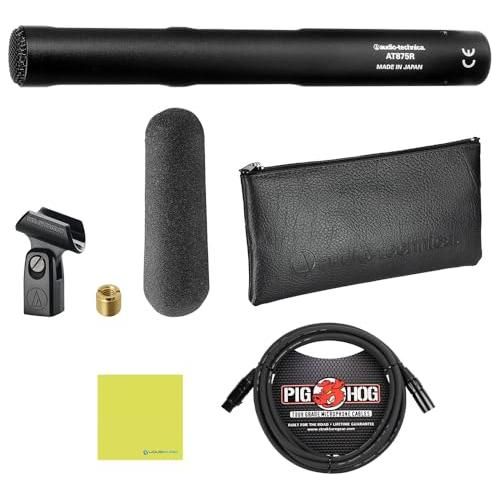 Liquid Audio Audio Technica AT875R Line + Gradient Condenser Microphone Bundle w/Pig Hog PHM10 8mm Mic Cable Polishing Cloth