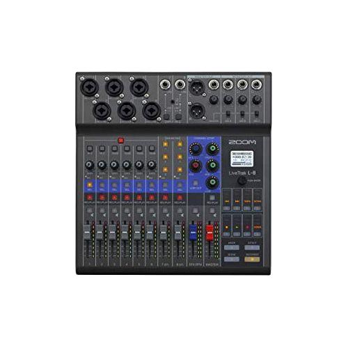 Zoom LiveTrak L-8 Podcast Recorder, Battery Powered, Digital Mixer and Recorder, Music Mixer, Phone Input, Sound Pads, 4 Headphone Outputs, 12-In/4-Out Audio Interface, Built In EQ and Effects