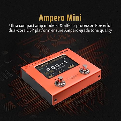 Hotone Ampero Mini MP-50 Guitar Bass Amp Modeling IR Cabinets Simulation Multi Language Multi-Effects with Expression Pedal Stereo OTG USB Audio Interface