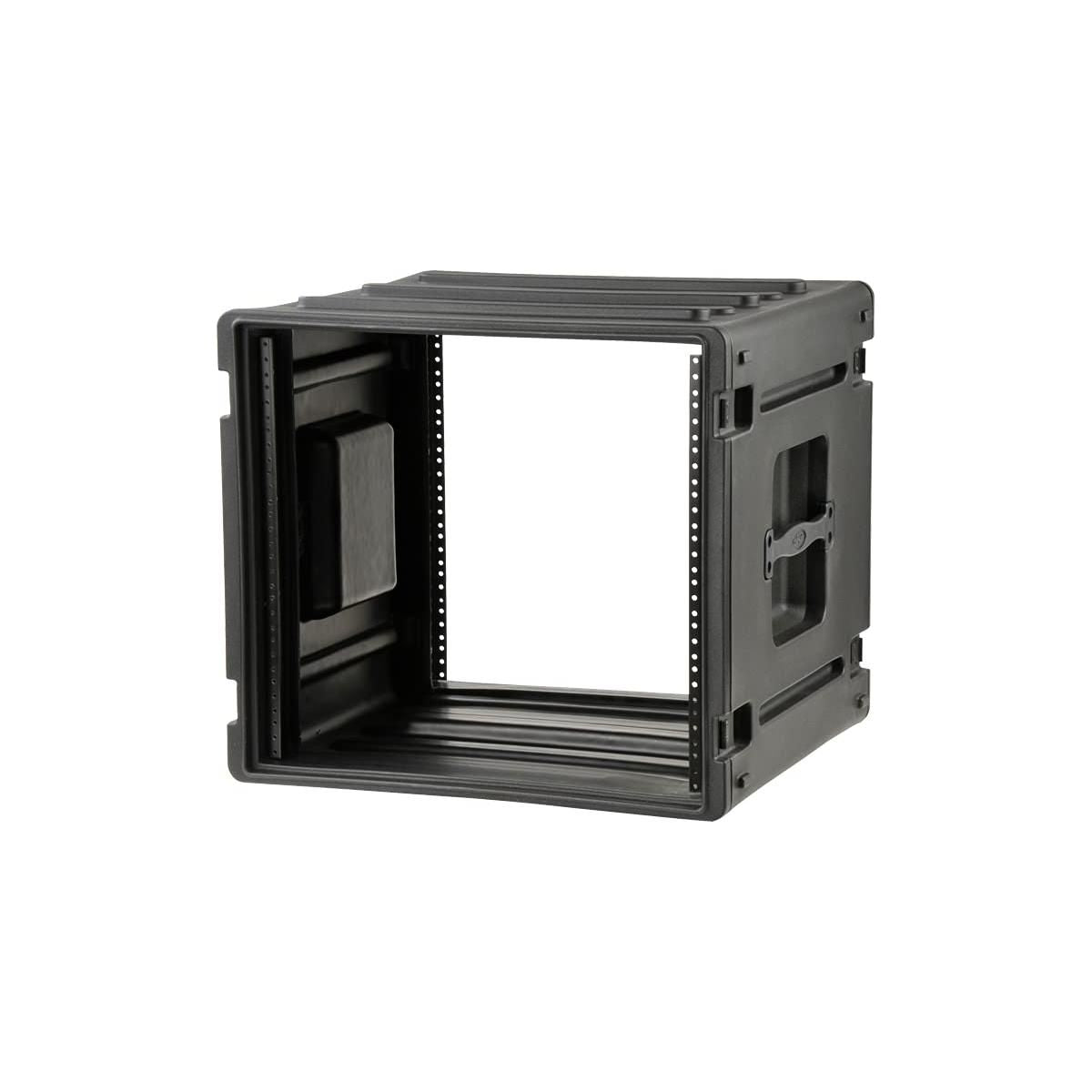 SKB Cases 8U rSeries Standard Roto Molded LLDPE Rack with Flush Carry Handles and Non-Slip Rubber Feet, Includes Rack Mount Screws