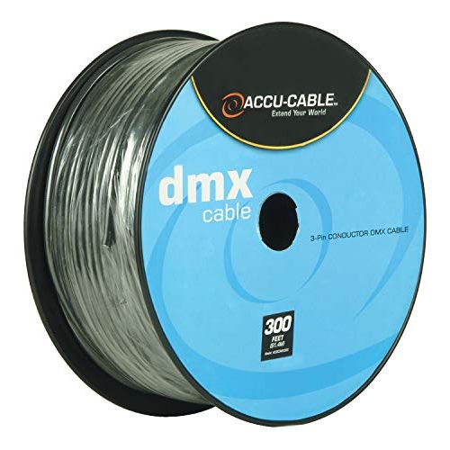 Accu-Cable AC3CDMX300, DMX Stage Light Cable, 3 Pin DMX Extension Cable Spool (300 FT)