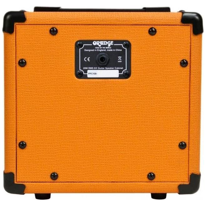 Orange PPC108 1x8” Closed-Back Speaker Cabinet Bundle with Orange MT20 Micro Terror Amp Head, Orange Woven Guitar Cable, Speaker Cable and Liquid Audio Polishing Cloth (5 Items)