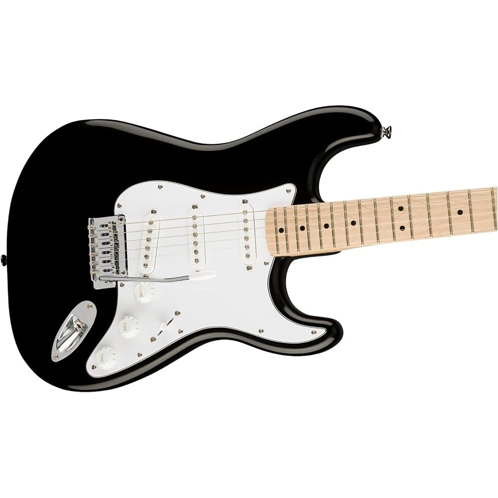 Squier Affinity Series™ Stratocaster®, Maple Fingerboard, Black - 0378002506 Bundle w/ 12-Pack Guitar Pick and Liquid Audio Polishing Cloth