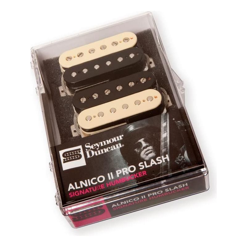 Seymour Duncan APH-2s Alnico II Pro Slash Set Humbucker Pickups Bundle Zebra/Reverse Zebra, w/ 12 Guitar Picks and Liquid Audio Polishing Cloth - 11104-08-ZRZ