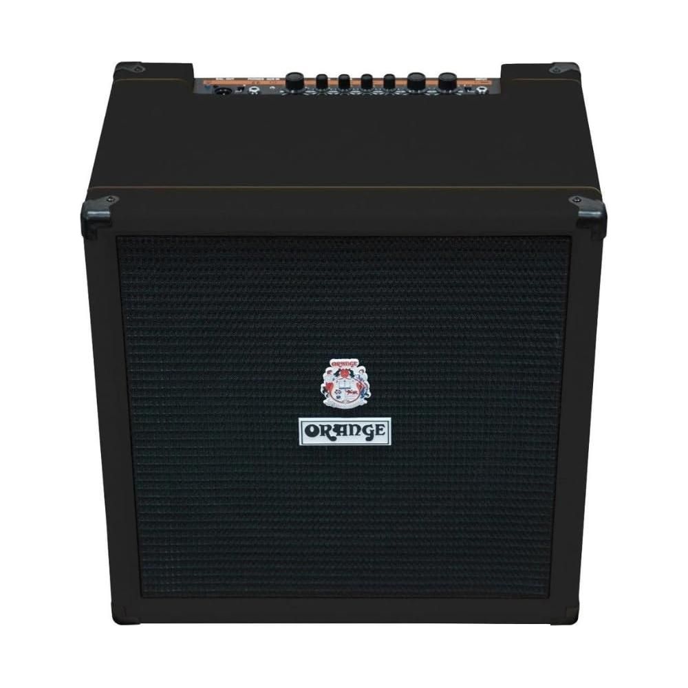 Orange Amps Crush Bass 50 1x12 50W Bass Combo Black Bundle w/Pig Hog Black Woven Instrument Cable, Power Cable and Liquid Audio Polishing Cloth