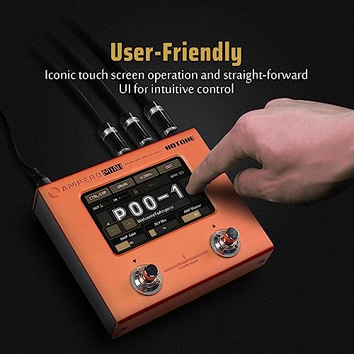 Hotone Ampero Mini MP-50 Guitar Bass Amp Modeling IR Cabinets Simulation Multi Language Multi-Effects with Expression Pedal Stereo OTG USB Audio Interface