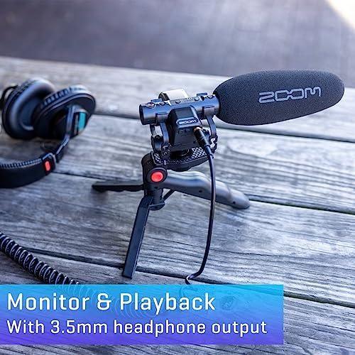 Zoom M3 MicTrak Stereo On-Camera Shotgun Microphone with 32-Bit Float, 90 degree, 120 degree, and MONO Mode, Shockmount, USB Microphone Compatible, and Battery Powered