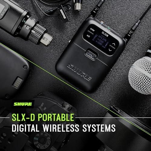 Shure SLXD15/WL85 Portable Digital Wireless System with SLXD1 Bodypack Transmitter, SLXD5 Single-Channel Receiver and WL185 Cardioid Lavalier Microphone | H55 Band (514-558 MHz)