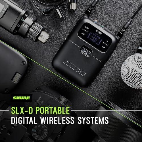 Shure SLXD15 Portable Digital Wireless Bodypack System with SLXD1 Bodypack Transmitter, SLXD5 Single-Channel Portable Receiver (No Microphone Included) | H55 Band (514-558 MHz)