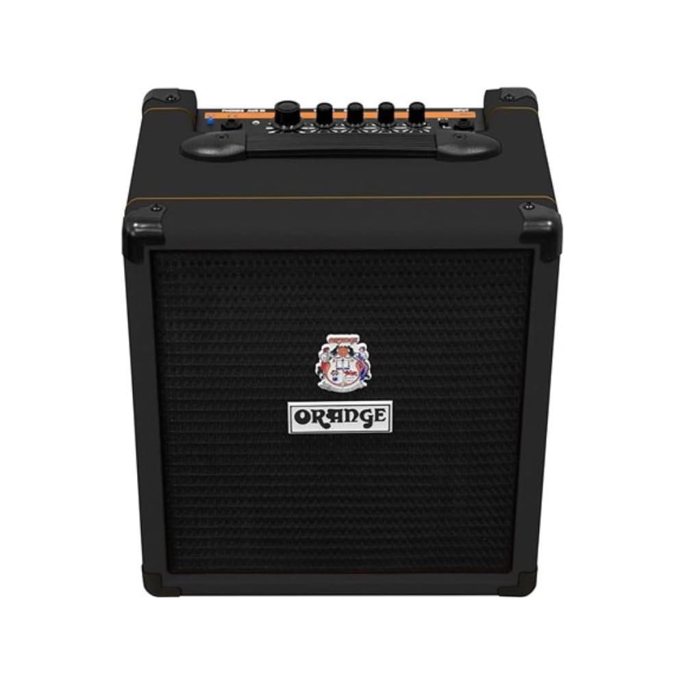 Orange Crush Bass 25 Black Guitar Combo Amp Bundle w/Pig Hog Black Woven Instrument Cable and Liquid Audio Polishing Cloth 1x8 25 Watts, 3 Band EQ & Integrated Chromatic Tuner