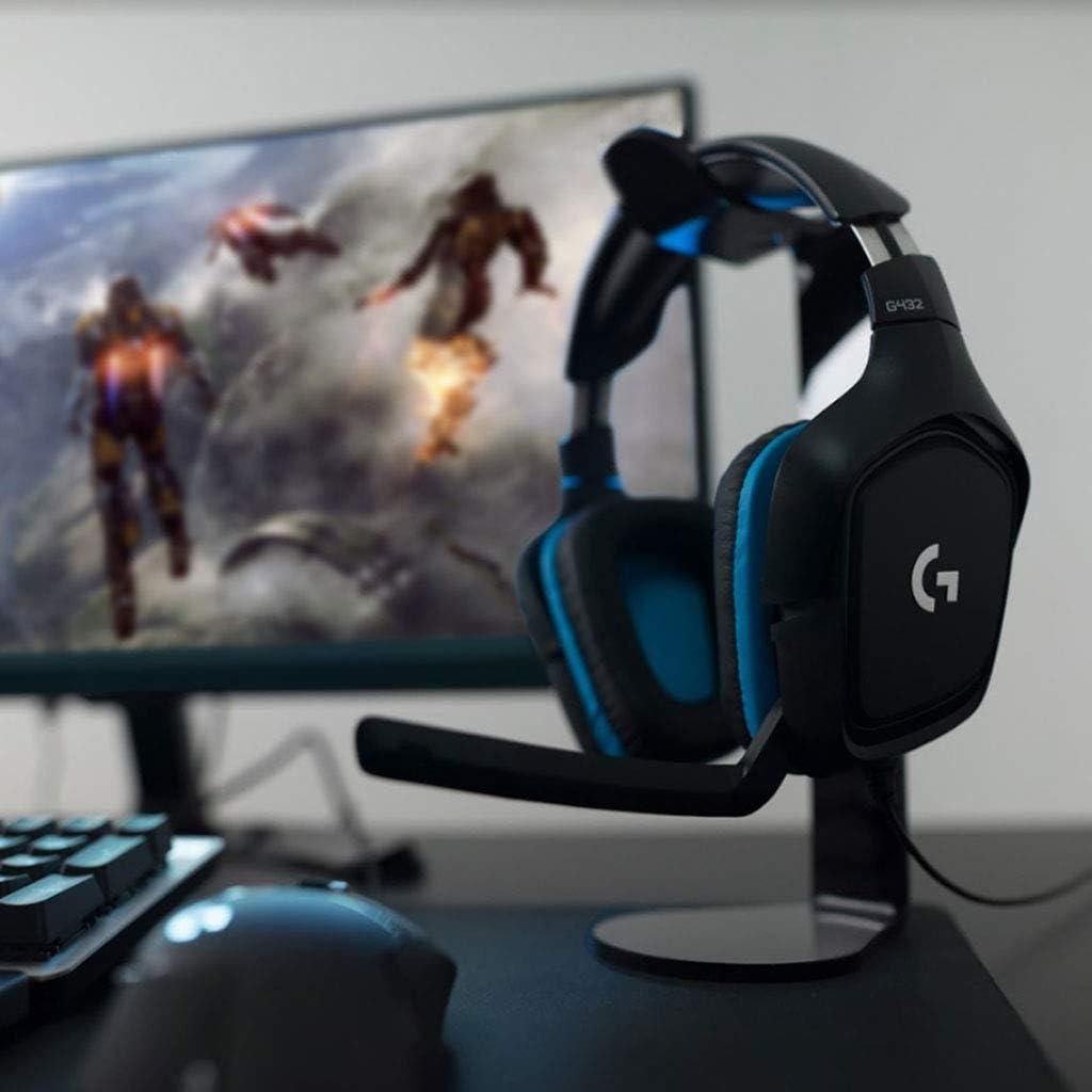 Logitech G432 Wired Gaming Headset, 7.1 Surround Sound, DTS HeadphoneX 2.0, Flip-to-Mute Mic, PC (Leatherette) BlackBlue, 7.2 x 3.2 x 6.8 inches