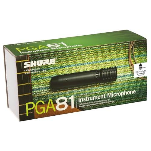 Shure PGA81 Condenser Microphone - with Cardioid Pick-up Pattern, Condenser Instrument Microphone, No Cable (PGA81-LC)