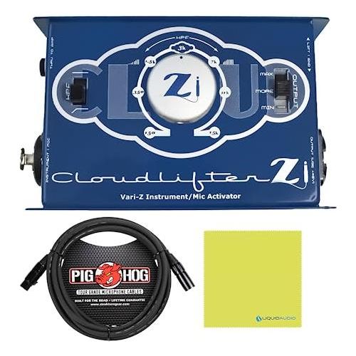 Cloud Microphones CL-Zi Cloudlifter Zi 1-CH DI and Mic Activator Bundle w/Pig Hog 15 XLR Mic Cable & Liquid Audio Polishing Cloth