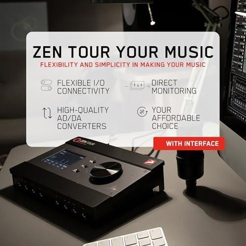 Zen Tour Synergy Core 18 x 26 Desktop Thunderbolt 3 and USB Audio Interface with Onboard FX DSP Audio Processor, Podcast suitable- Antelope Audio