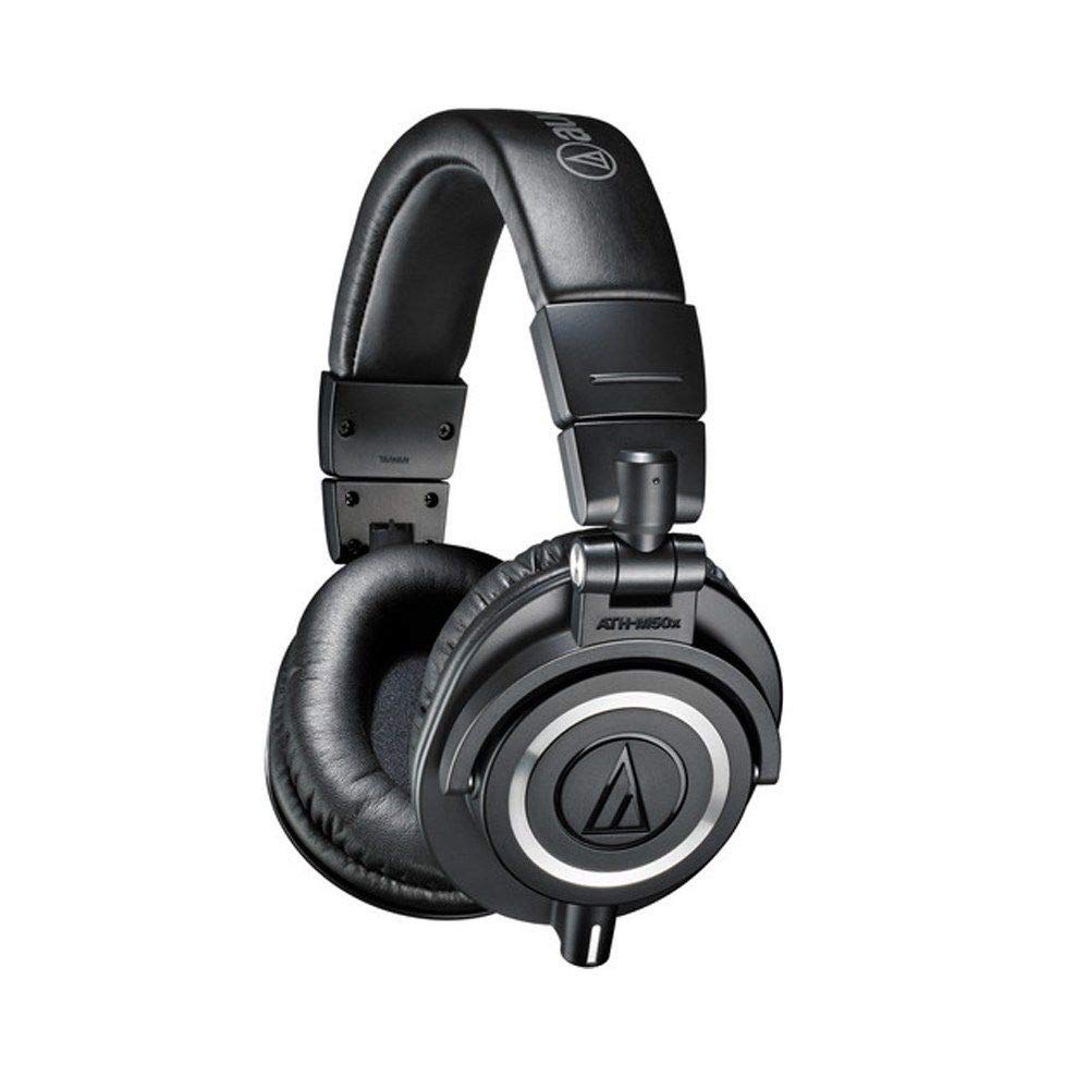 Audio-Technica ATH-M50x Professional Monitor Headphones + Slappa Full Sized HardBody PRO Headphone Case (SL-HP-07)