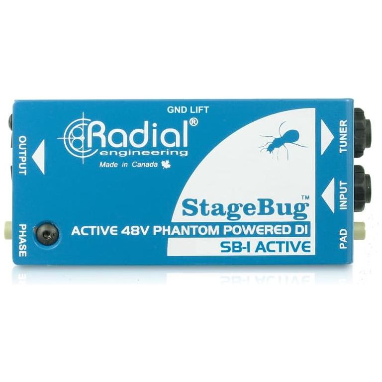 Radial Engineering StageBug SB-1 Compact Active DI Bundle w/Pig Hog PCH10BK "Black Woven" Instrument Cable and Liquid Audio Polishing Cloth