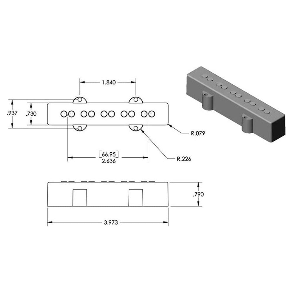 Seymour Duncan SJ5 Single Coils Jazz Bass Pickup Black