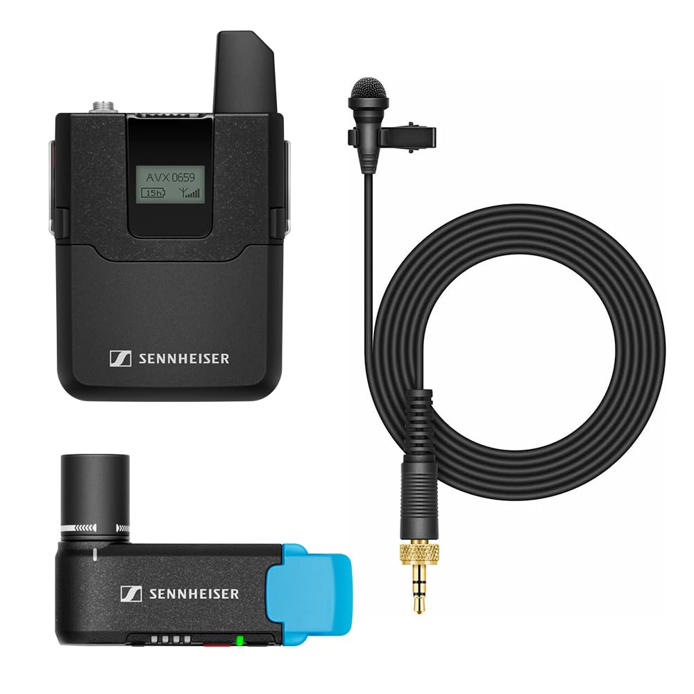 Liquid Audio Sennheiser AVX-ME2 Set-4-US Camera-mountable Wireless Lav Set Bundle w/Pig Hog PHM10 8mm Mic Cable, 4-Pack Blucoil AA Batteries Polishing Cloth