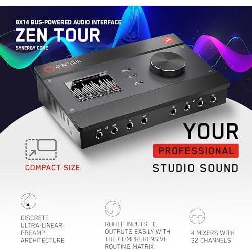 Zen Tour Synergy Core 18 x 26 Desktop Thunderbolt 3 and USB Audio Interface with Onboard FX DSP Audio Processor, Podcast suitable- Antelope Audio